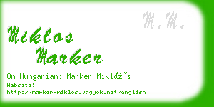 miklos marker business card